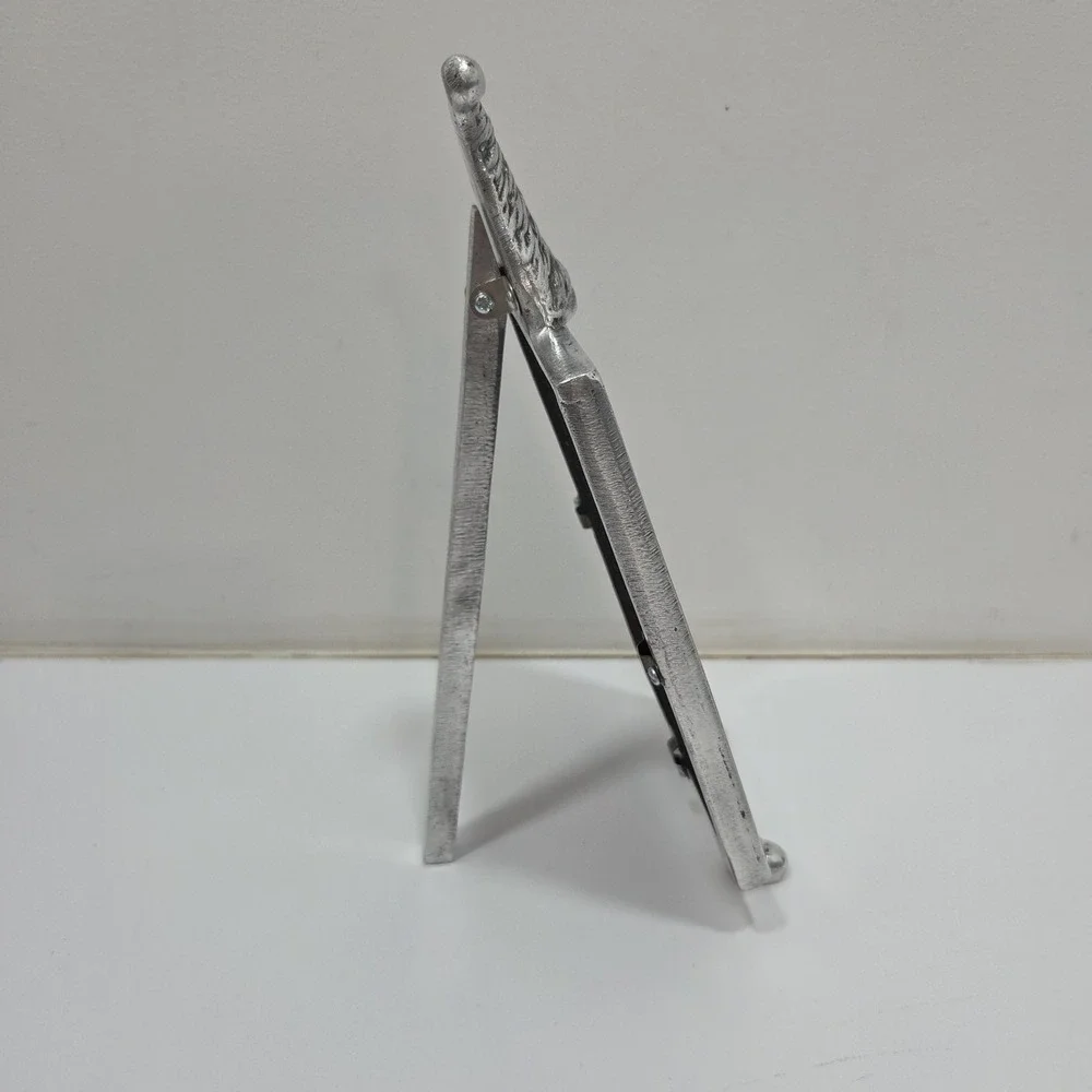 Pottery Barn Gnome Elf Picture Frame Silver Metal 4x6